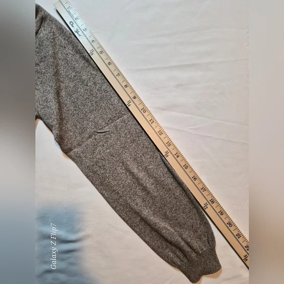 Talbots Petites Made in Italy 100% Cotton Mock Neck Sweater - Grey Marl - Med - Picture 6 of 6